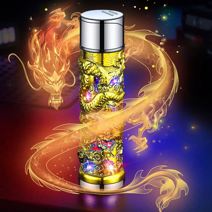 Dragon Creative LED Flash Cylindrical Refillable Butane Lighter