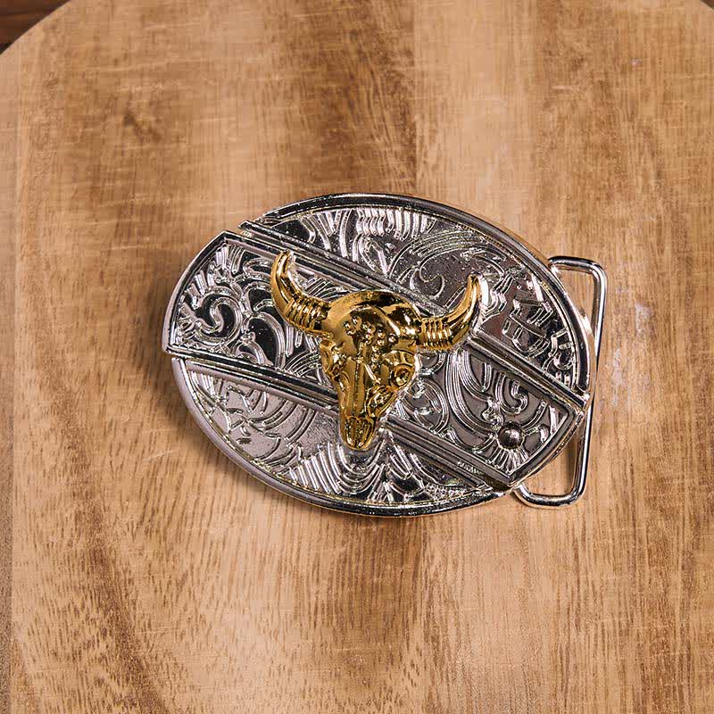 Gold & Silver DIY Hidden Knife Belt Buckle Longhorn Bull Pendant Bundle Set - image 4