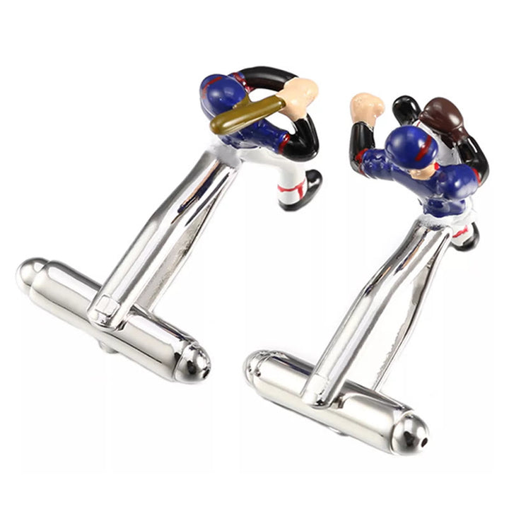 Men's 1 Pair Baseball Time Button Covers Set Cufflinks - image 4