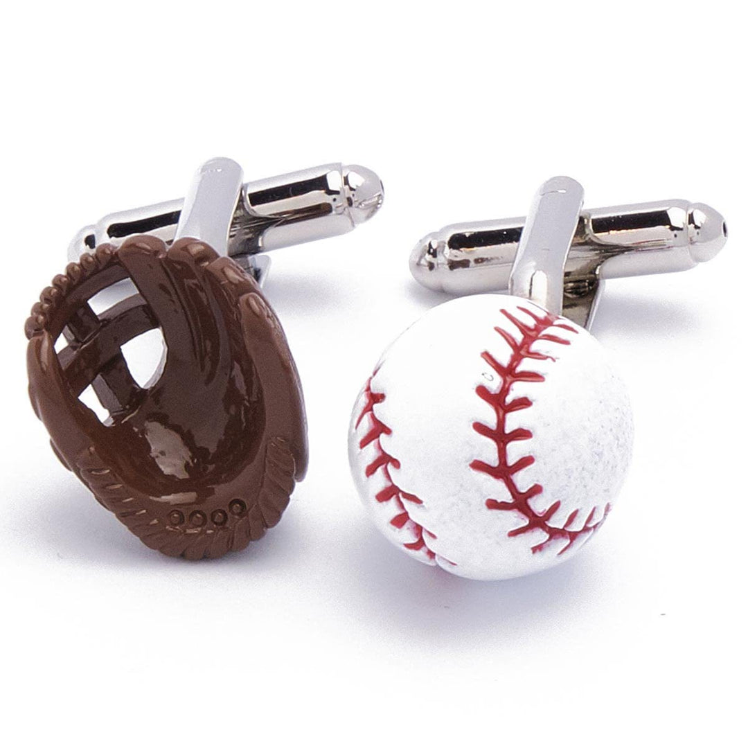 Men's 1 Pair Baseball Player Gloves Button Covers Set Cufflinks