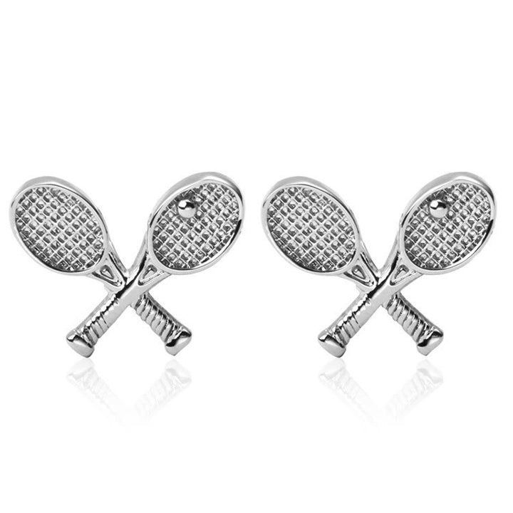 Men's 1 Pair Tennis Time Button Covers Set Cufflinks