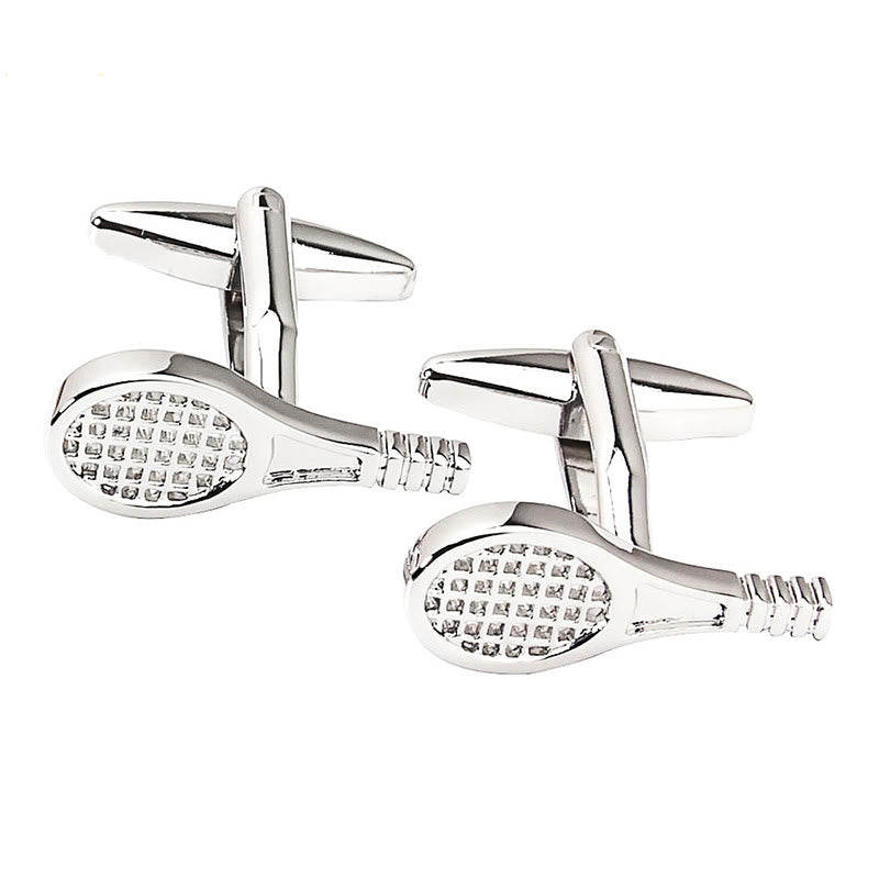 Men's 1 Pair Tennis Racket Button Covers Set Cufflinks - image 6