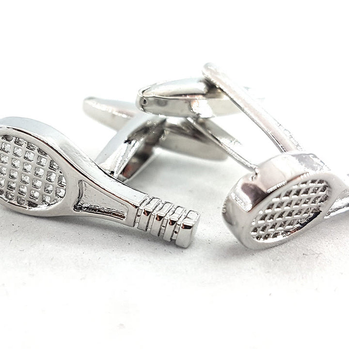 Men's 1 Pair Tennis Racket Button Covers Set Cufflinks