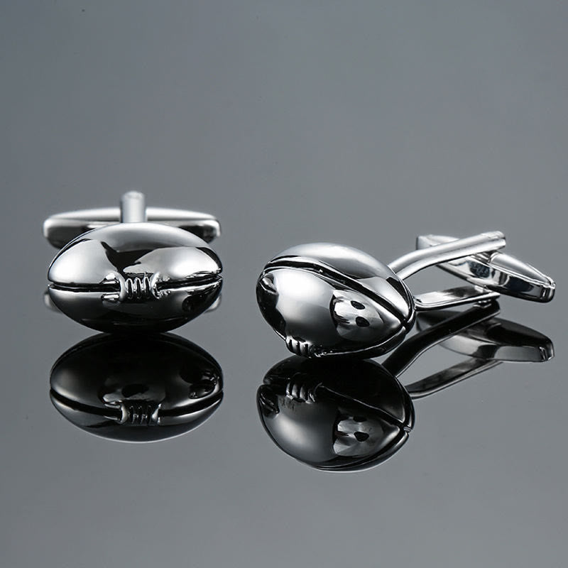 Men's 1 Pair Rugby Time Button Covers Set Cufflinks - image 3