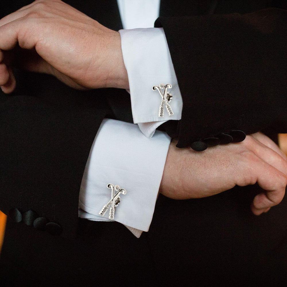 Men's 1 Pair Golf Time Button Covers Set Cufflinks - image 1