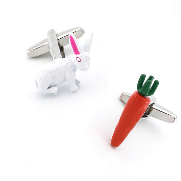 Men's 1 Pair Bunny And Carrot Button Covers Set Cufflinks