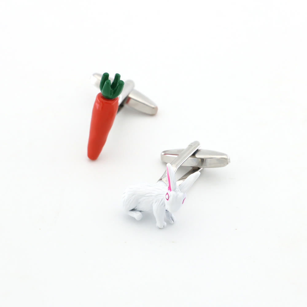 Men's 1 Pair Bunny And Carrot Button Covers Set Cufflinks