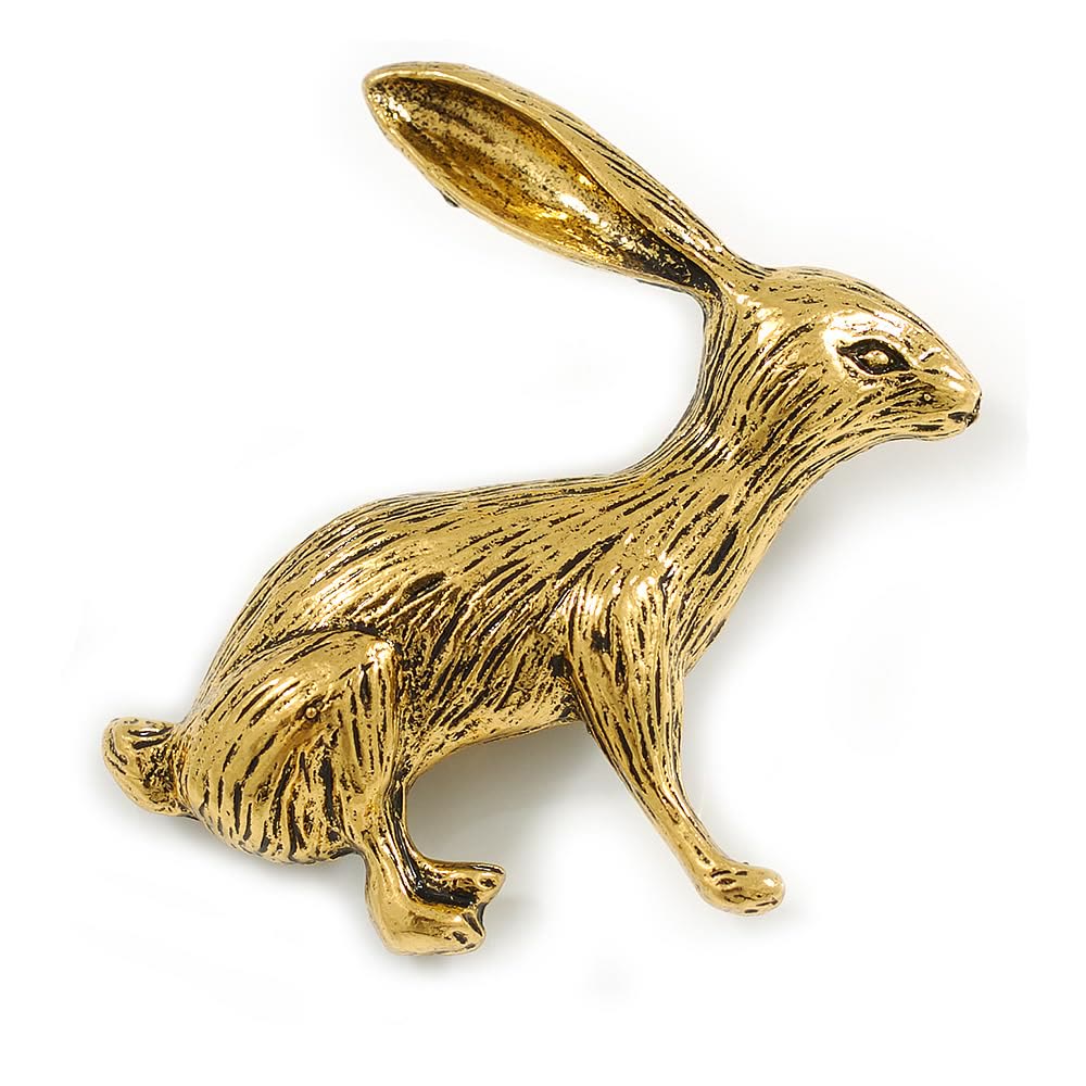 Baroque Angel Rabbit Brooch Gold Shirt Accessories