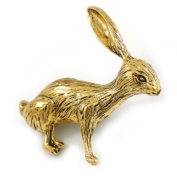 Baroque Angel Rabbit Brooch Gold Shirt Accessories