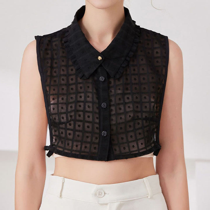 Petal lattice False Collar Detachable Half Shirt Blouse