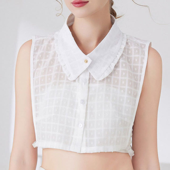 Petal lattice False Collar Detachable Half Shirt Blouse