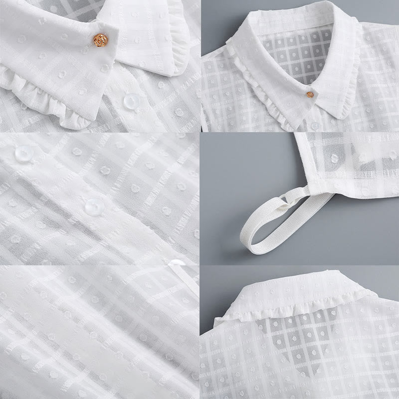 Petal lattice False Collar Detachable Half Shirt Blouse