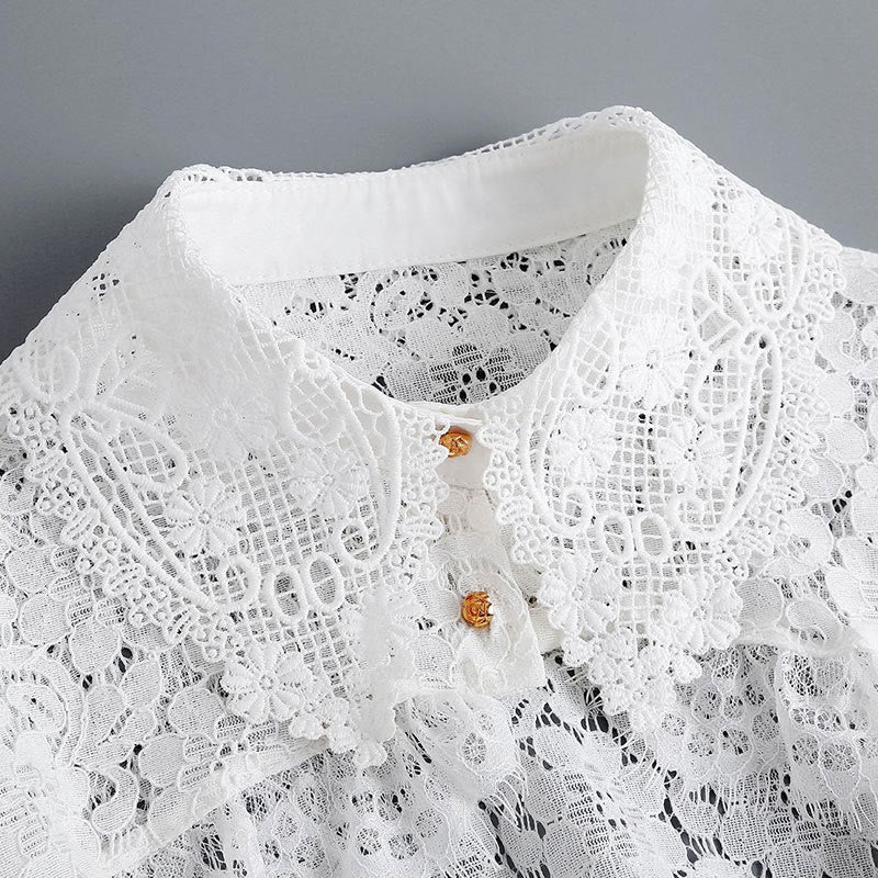 Floral Lace Capelet For Sunscreen Detachable Half Shirt Blouse