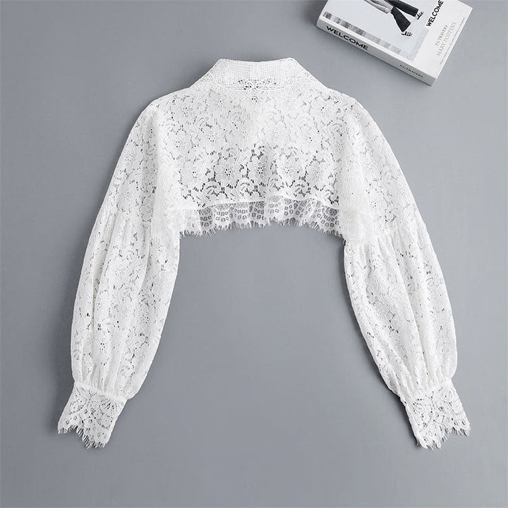 Floral Lace Capelet For Sunscreen Detachable Half Shirt Blouse