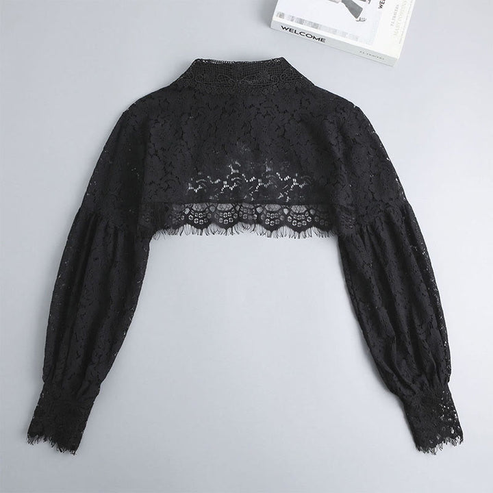 Floral Lace Capelet For Sunscreen Detachable Half Shirt Blouse