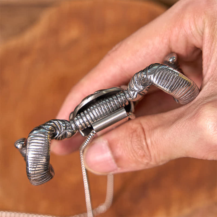 Silver Skull Sheep D2 Stainless Steel  Knife Pendant Belt Buckle (Pre-Sale)
