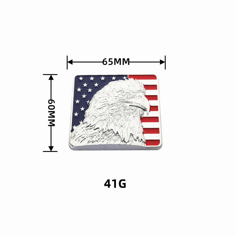 American Flag & Bald Eagle Metal Sticker Car Badge