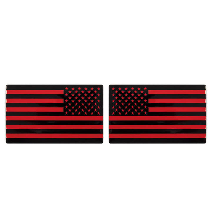 2Pcs American Flag Metal Sticker Car Badge