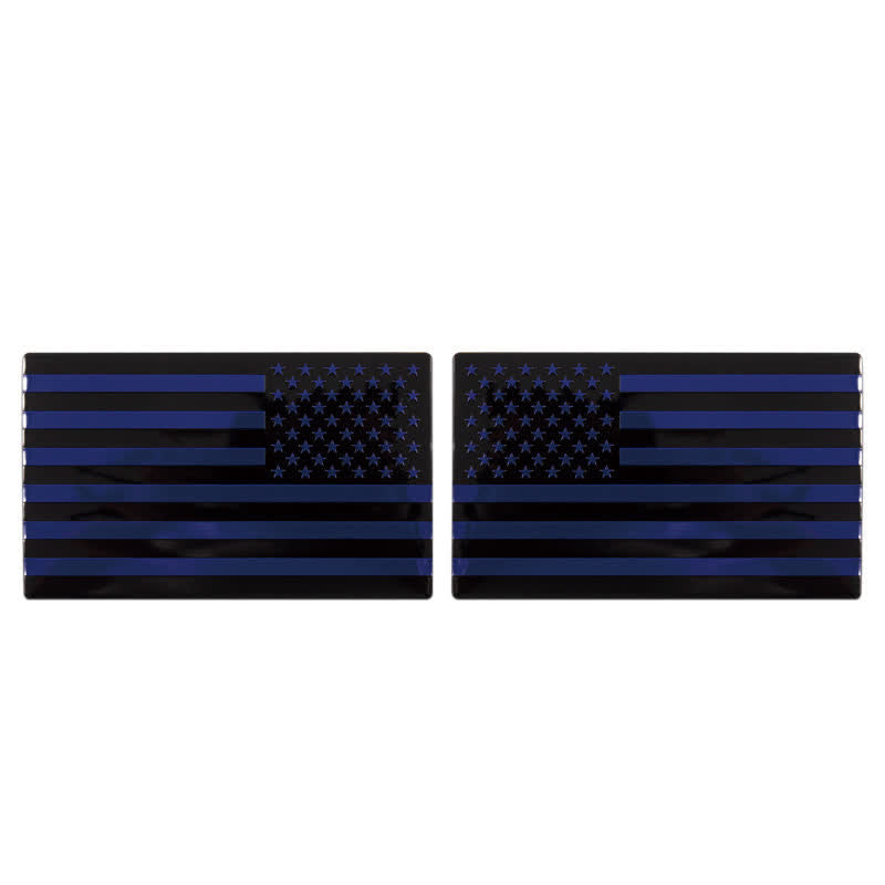 2Pcs American Flag Metal Sticker Car Badge