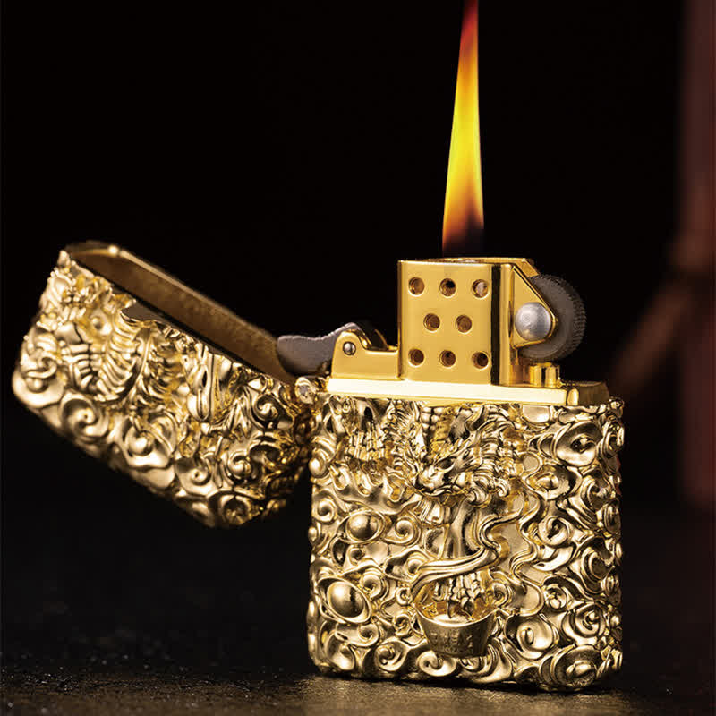 Mythical Wild Animal Carving Refillable Kerosene Lighter