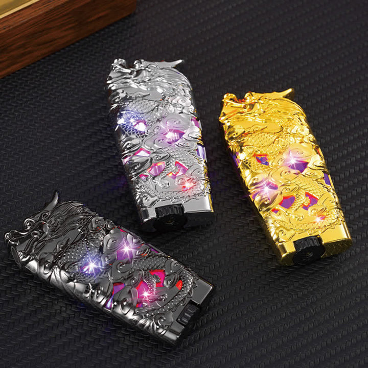 Cool Creative LED Flash Dragon Refillable Butane Lighter