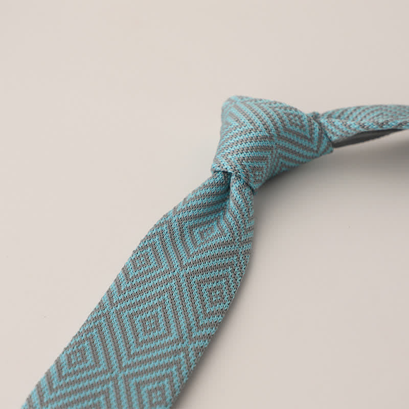 Men's Snowflake Polka Dots Pattern Knitted Necktie