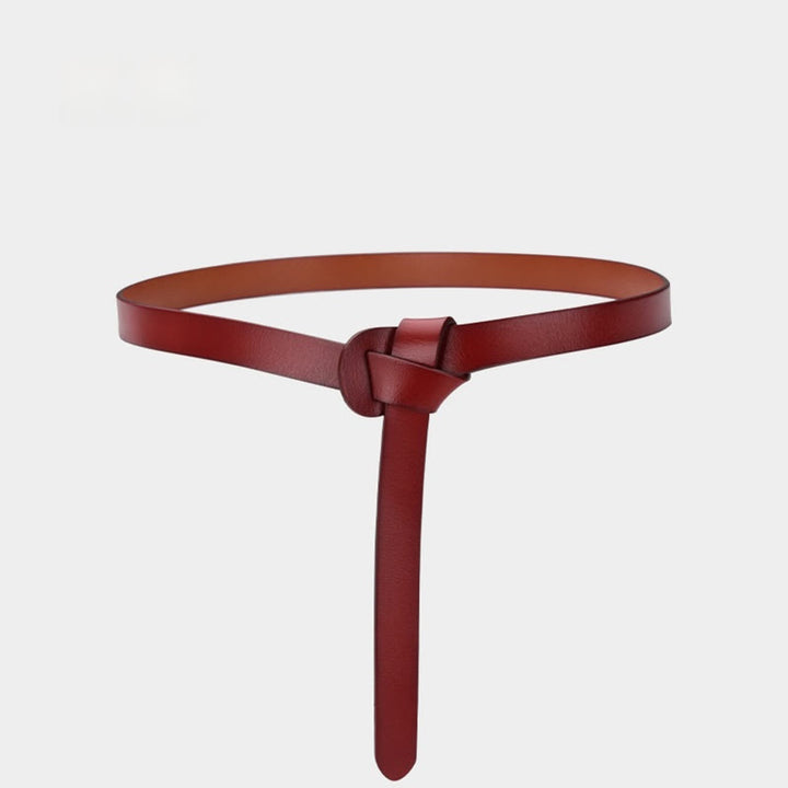 Classical Solid Color Knot Belt Decorative Leather Belt