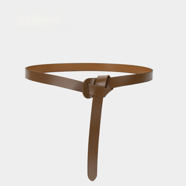 Classical Solid Color Knot Belt Decorative Leather Belt