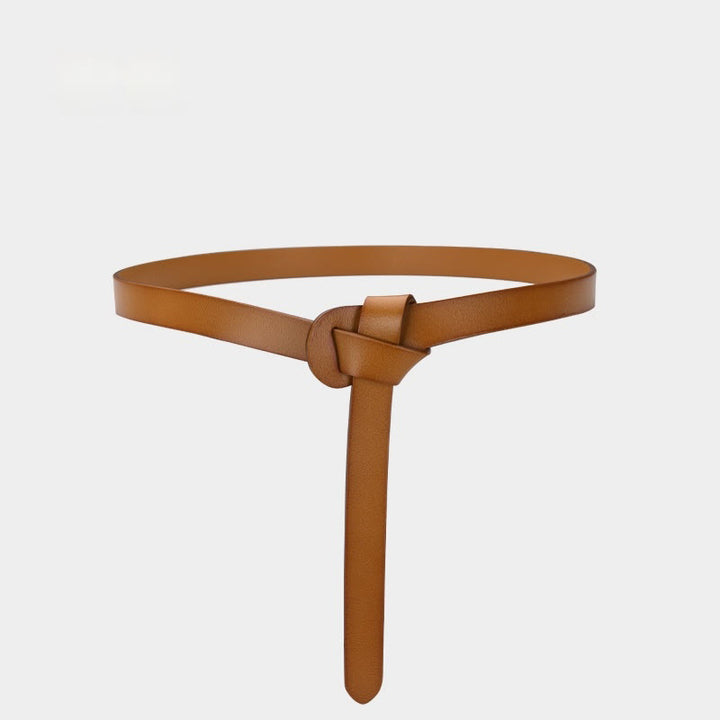Classical Solid Color Knot Belt Decorative Leather Belt