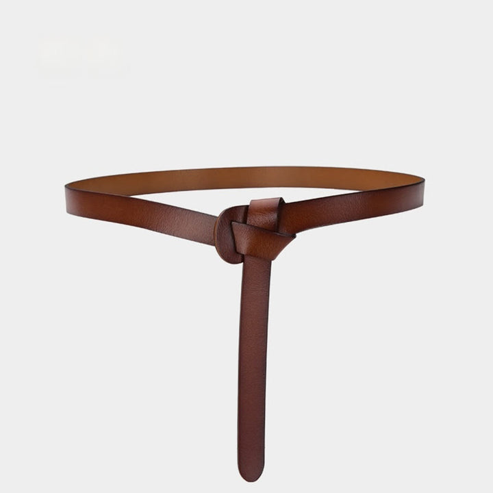 Classical Solid Color Knot Belt Decorative Leather Belt