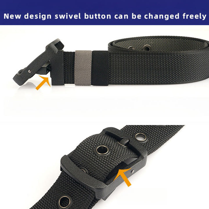 Men's Rotatable Buckle Belt Reversible Nylon Belt