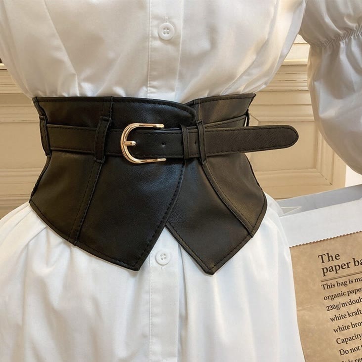 Wide Waistband For Women Leather Corset Belt