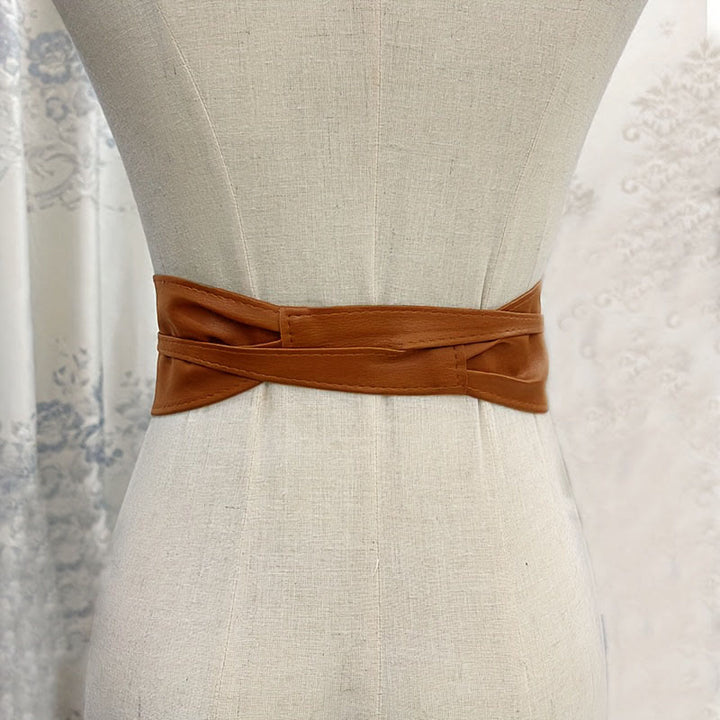 Wide Waist Belt For Women Lashing Leather Corset Belt