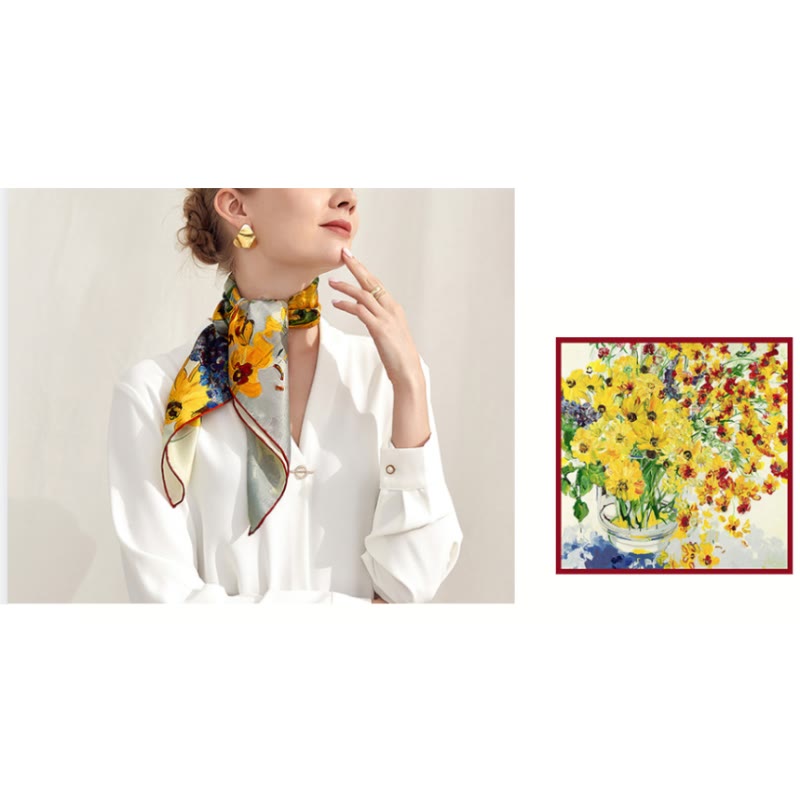 Women's Warm Colors To The Sun Spring Silk Thin Scarf