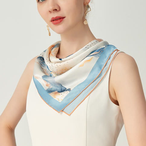 Women's Misty Cloud Spring Silk Thin Scarf