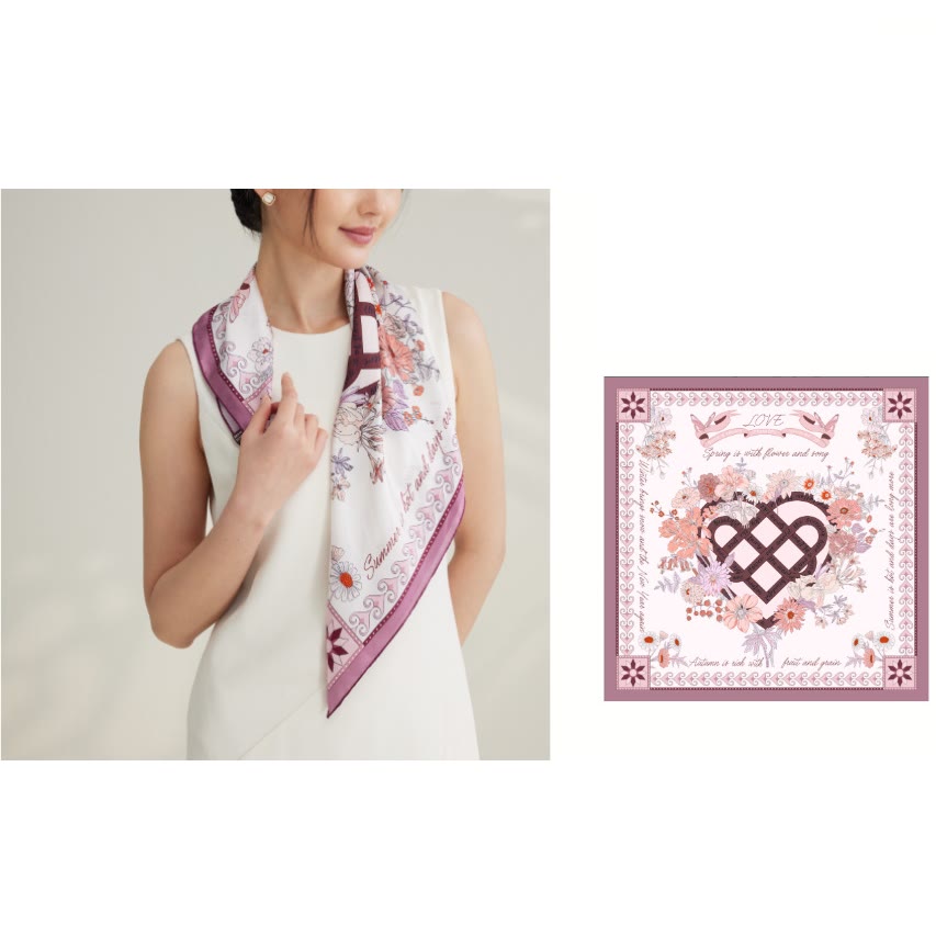 Women's Four Seasons Of Love Spring Silk Thin Scarf