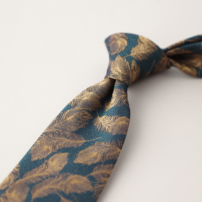 Men's Vintage Jacquard Fluttering Feathers Necktie