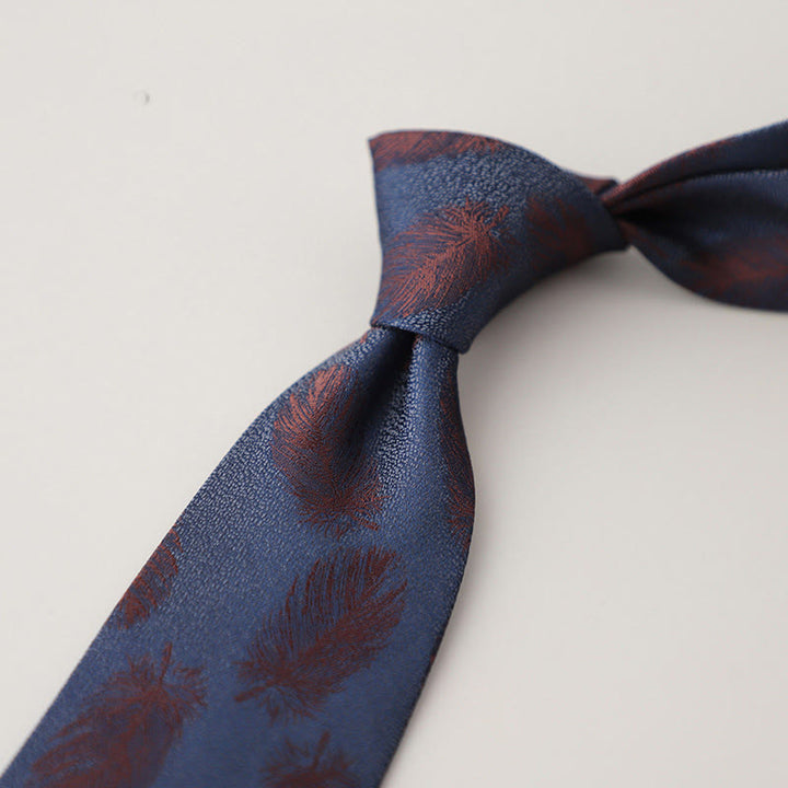 Men's Vintage Jacquard Fluttering Feathers Necktie