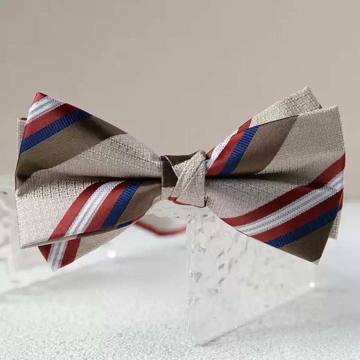 Men's Vintage Printed Double Layered Handkerchief Bow Tie