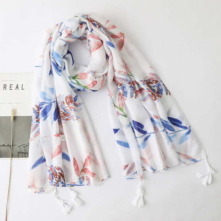 Vacation Style Beach Shawl Tassels Thin Scarf