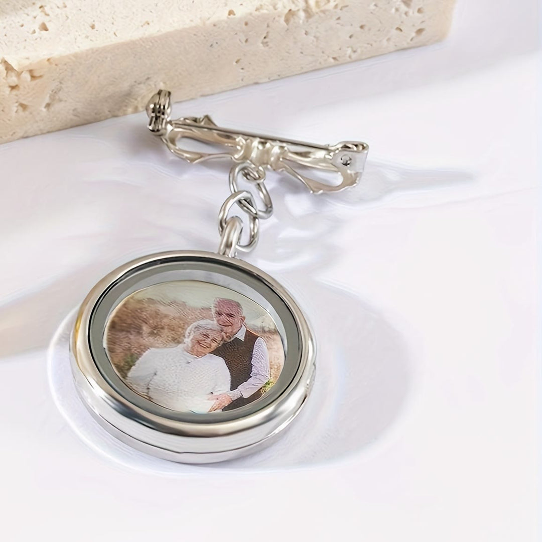 Custom Your Photo Bow Brooch Memorial Metal Brooch