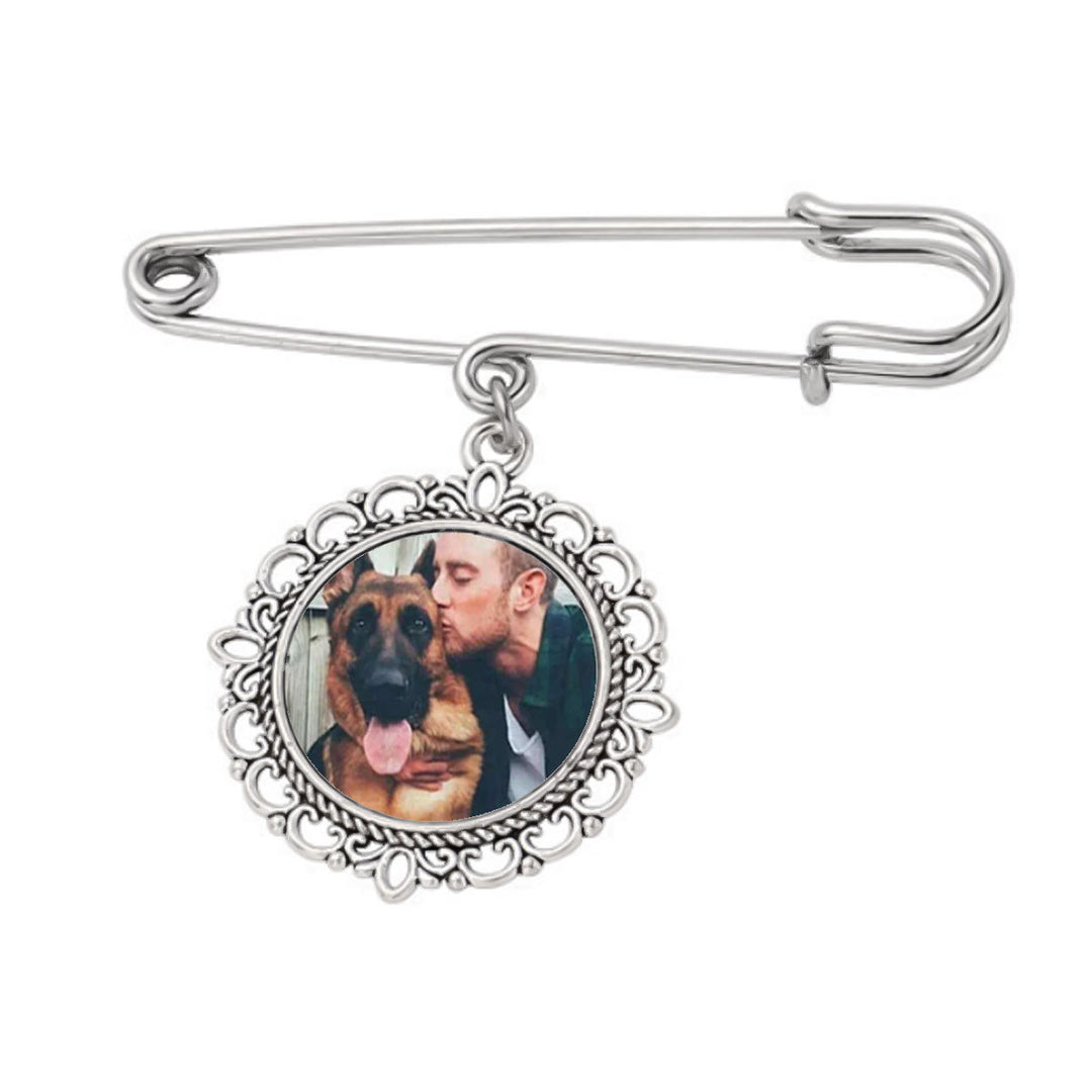 Custom Your Photos Brooch Round Stainless Pendant Brooch