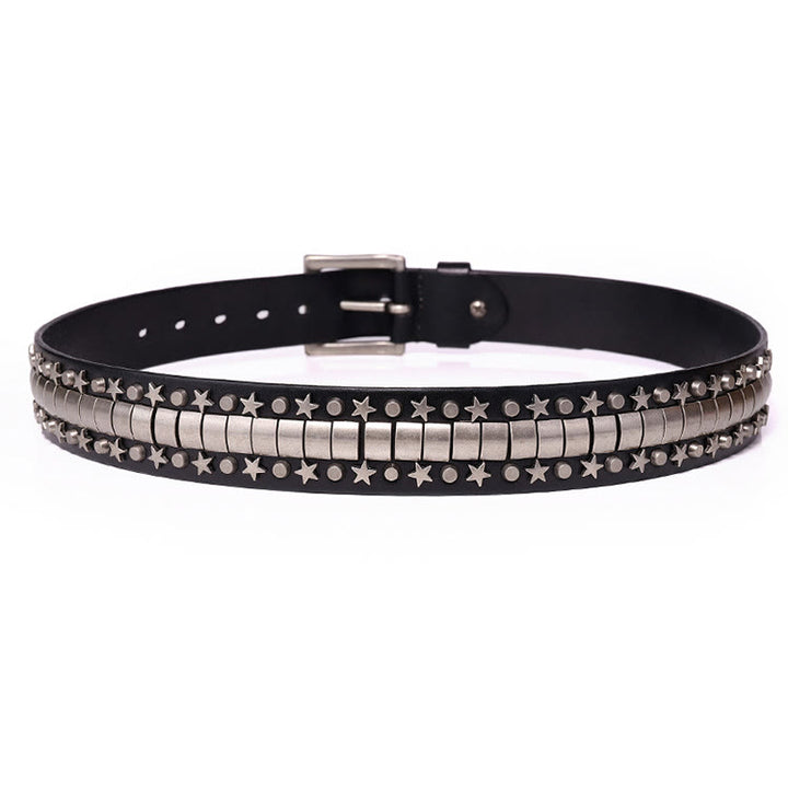 Punk Rivet Genuine Leather Belt Rock N Roll Waistband