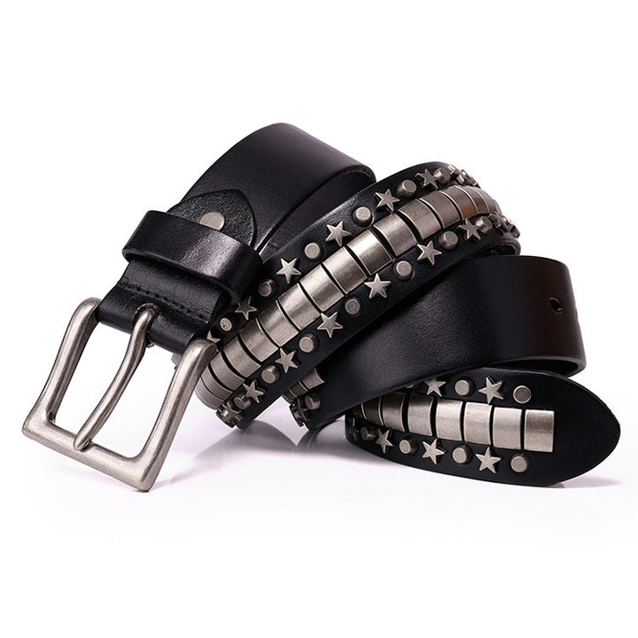 Punk Rivet Genuine Leather Belt Rock N Roll Waistband