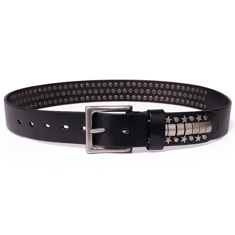 Punk Rivet Genuine Leather Belt Rock N Roll Waistband