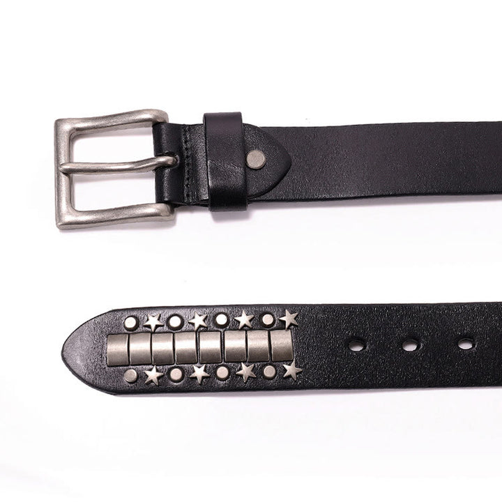 Punk Rivet Genuine Leather Belt Rock N Roll Waistband