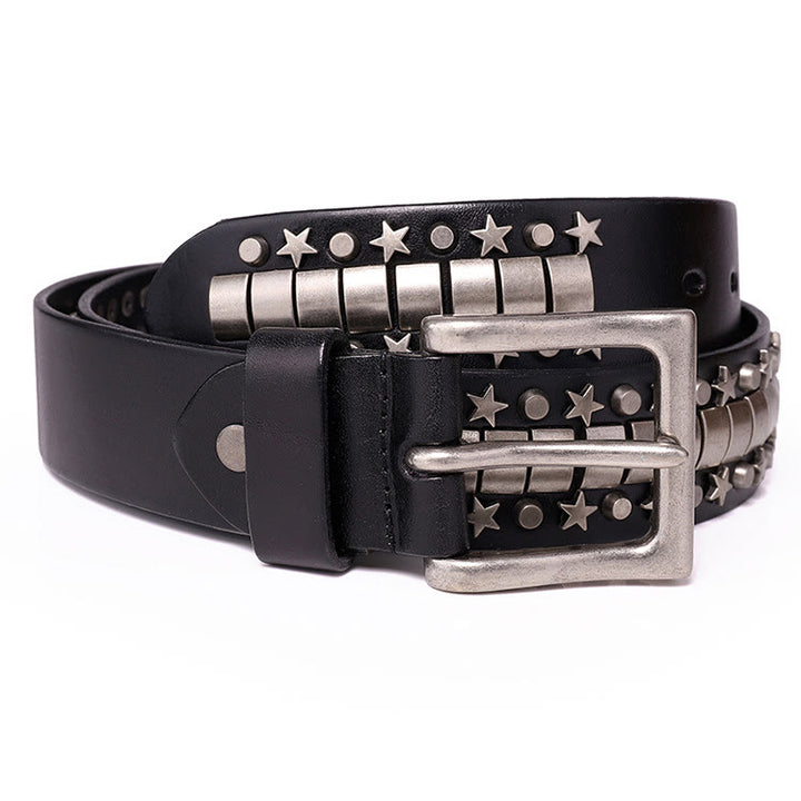 Punk Rivet Genuine Leather Belt Rock N Roll Waistband