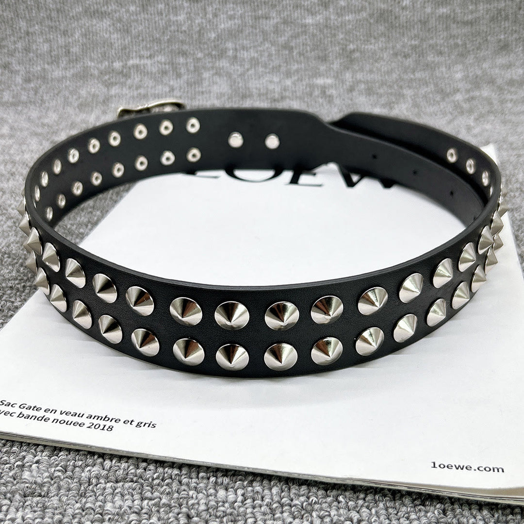 Easter Cross Pattern Belt Punk Rivet Leather Waistband