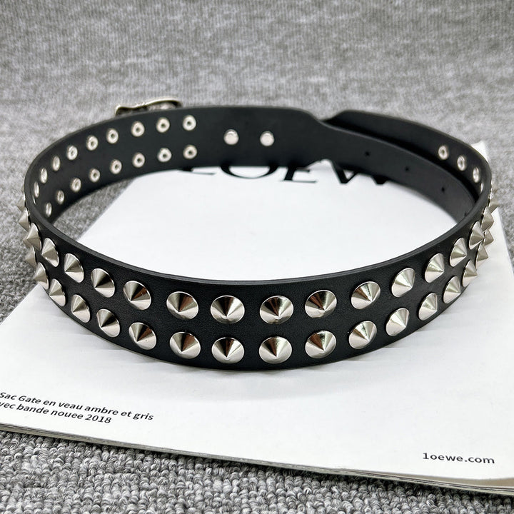 Easter Cross Pattern Belt Punk Rivet Leather Waistband