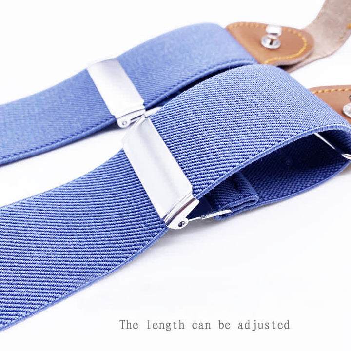 8Pcs Solid Color Combinable Buckle Adjustable Suspenders Set - image 7